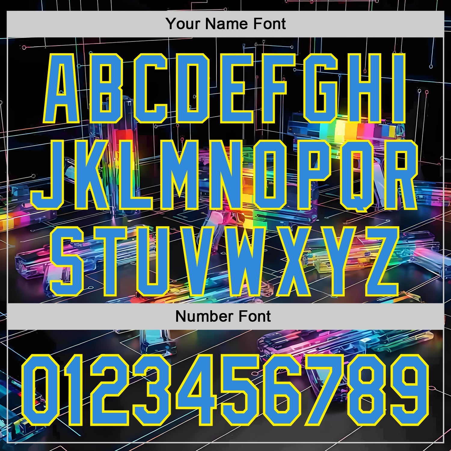 Custom Black Electric Blue-Light Yellow Futurism Cyberpunk E-sports 3D Pattern Design Authentic Baseball Jersey