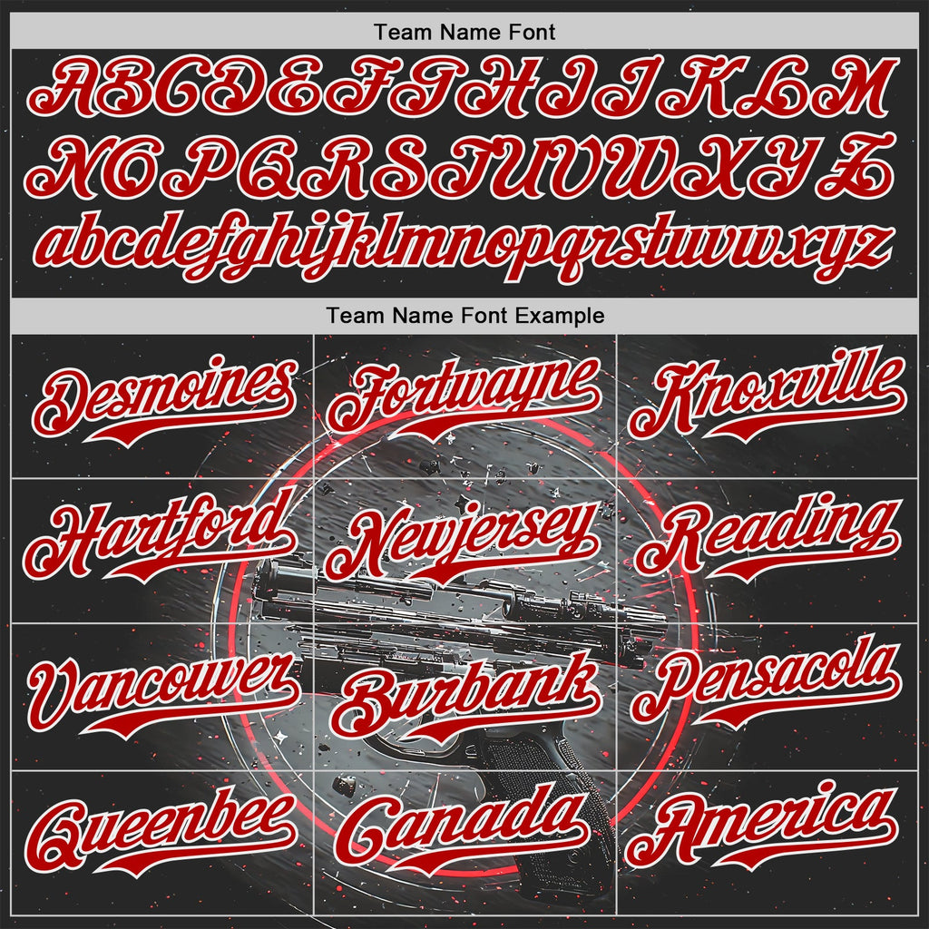 Custom Black Red-White Futurism Cyberpunk E-sports 3D Pattern Design Authentic Baseball Jersey