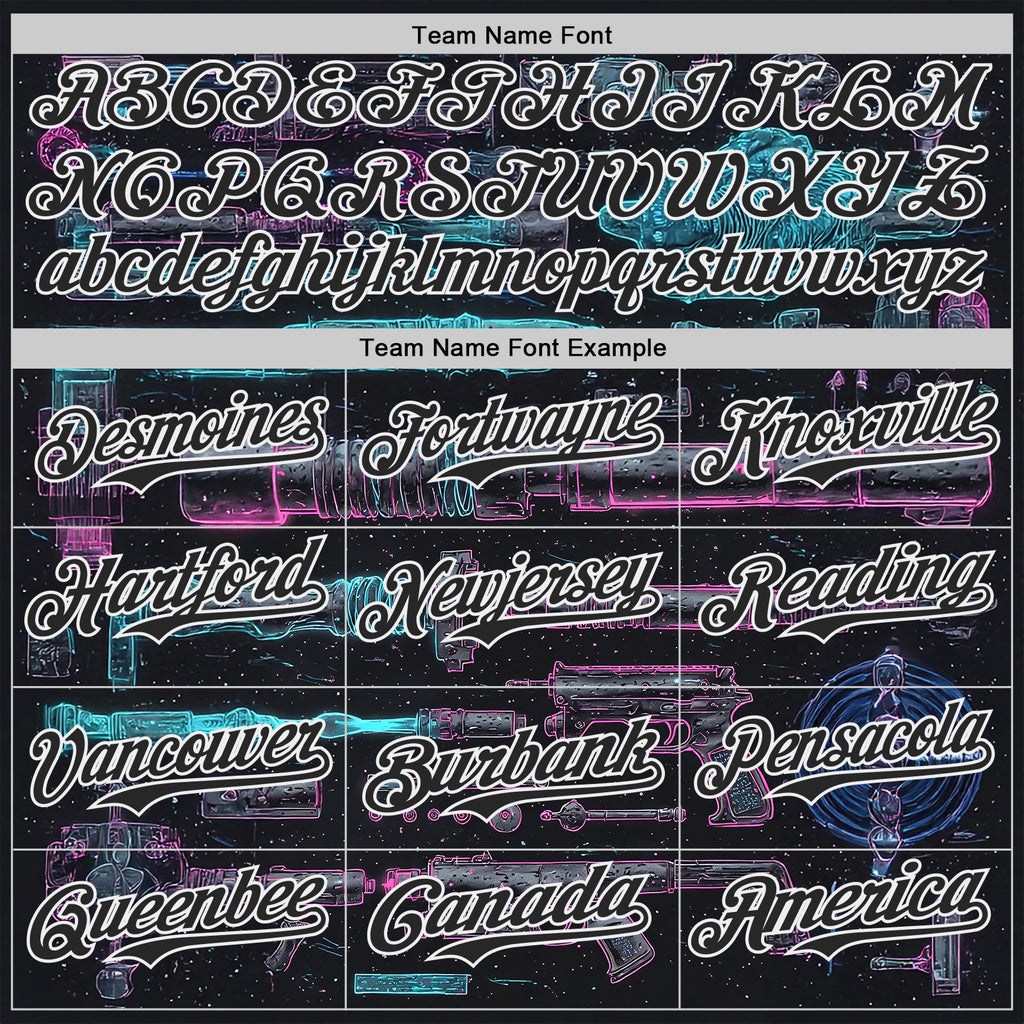 Custom Black-White Futurism Sci-Fi E-sports 3D Pattern Design Authentic Baseball Jersey