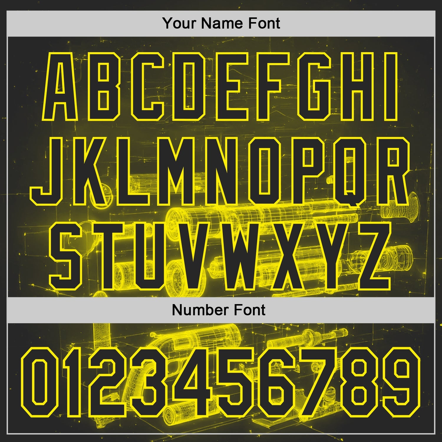 Custom Black-Light Yellow Futurism Cyberpunk E-sports 3D Pattern Design Authentic Baseball Jersey