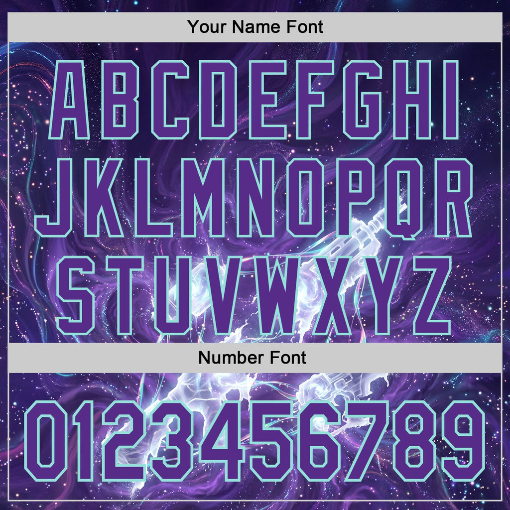Custom Black Purple-Ice Blue Futurism Cyberpunk E-sports 3D Pattern Design Authentic Baseball Jersey