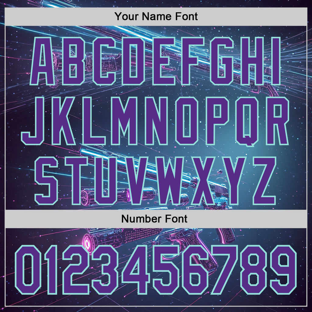 Custom Blue Purple-Ice Blue Futurism Cyberpunk E-sports 3D Pattern Design Authentic Baseball Jersey