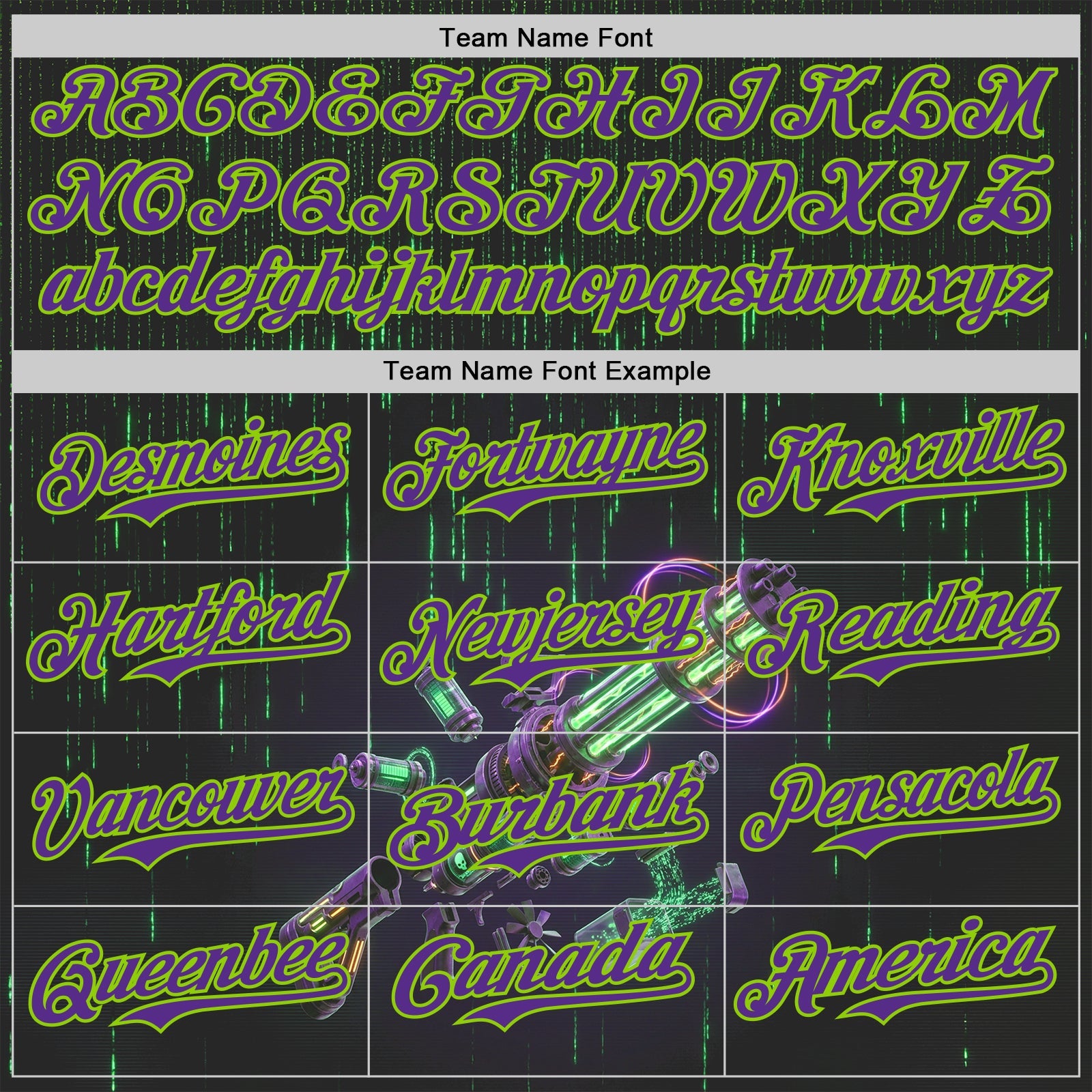 Custom Black Purple-Neon Green Futurism Cyberpunk Digital Rain 3D Pattern Design Authentic Baseball Jersey