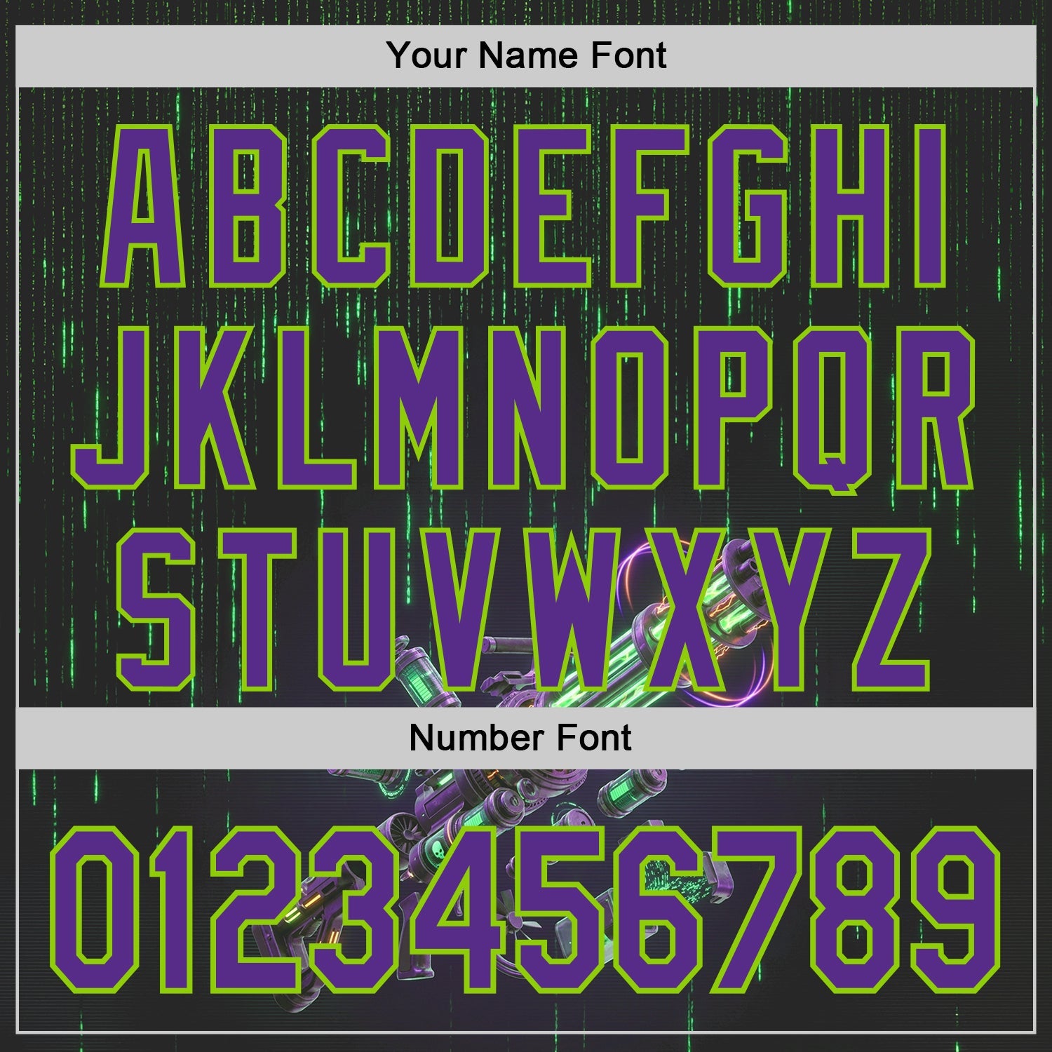 Custom Black Purple-Neon Green Futurism Cyberpunk Digital Rain 3D Pattern Design Authentic Baseball Jersey