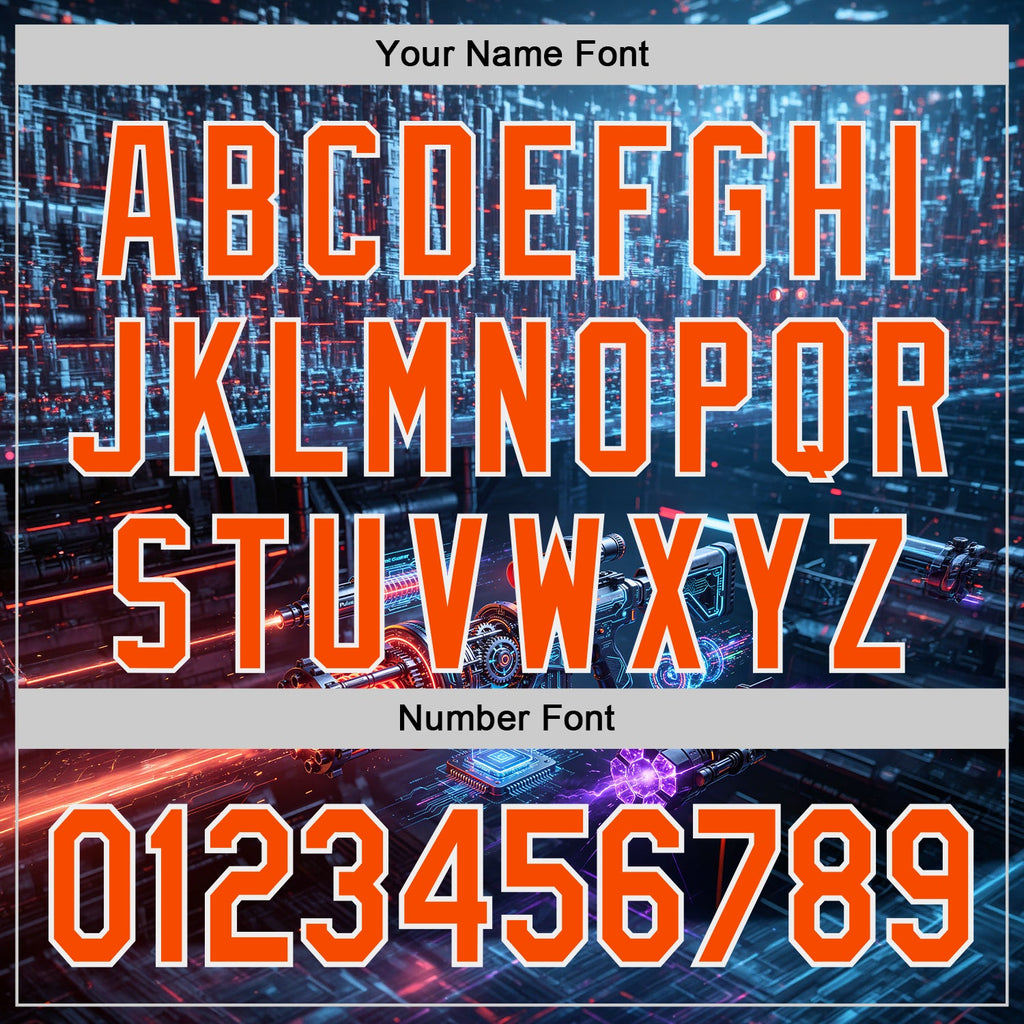 Custom Black Orange-White Futurism Cyberpunk E-sports 3D Pattern Design Authentic Baseball Jersey