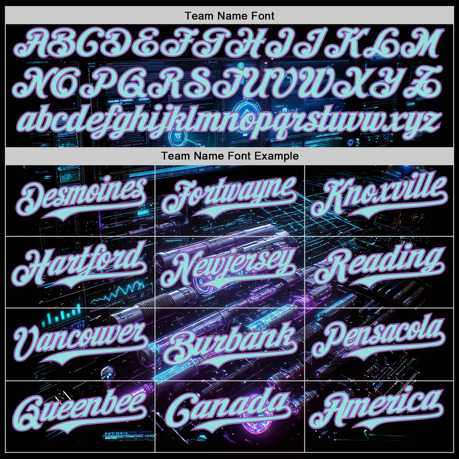 Custom Black Ice Blue-Medium Purple Futurism Cyberpunk E-sports 3D Pattern Design Authentic Baseball Jersey