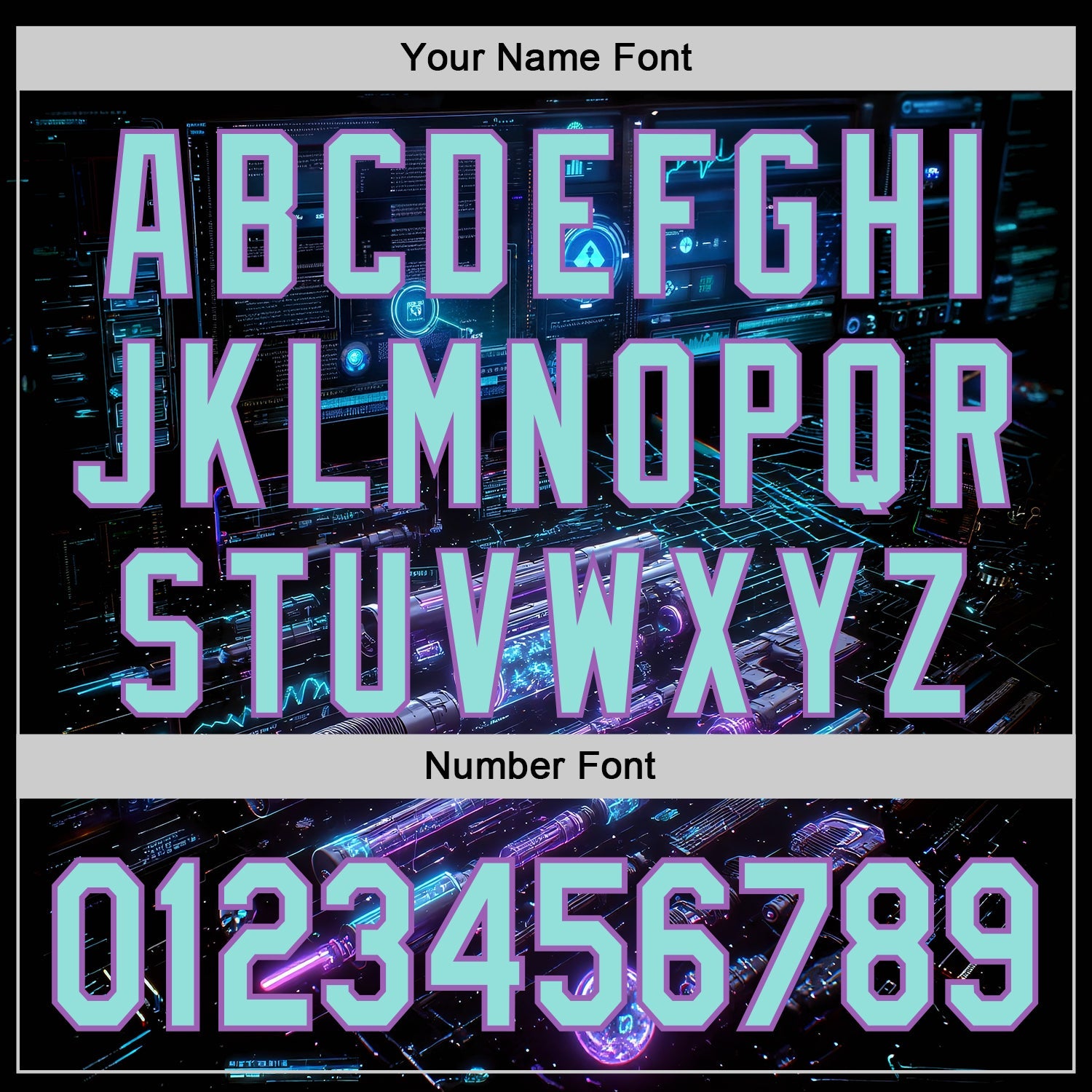 Custom Black Ice Blue-Medium Purple Futurism Cyberpunk E-sports 3D Pattern Design Authentic Baseball Jersey
