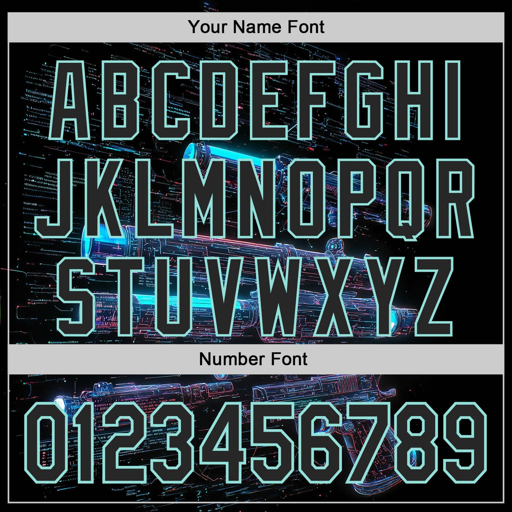 Custom Black-Ice Blue Futurism Cyberpunk E-sports 3D Pattern Design Authentic Baseball Jersey