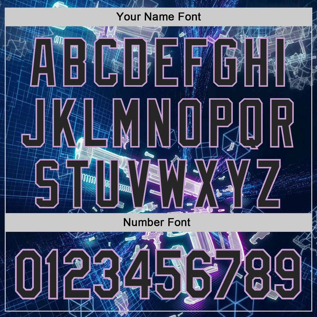Custom Black-Light Purple Futurism Cyberpunk E-sports 3D Pattern Design Authentic Baseball Jersey