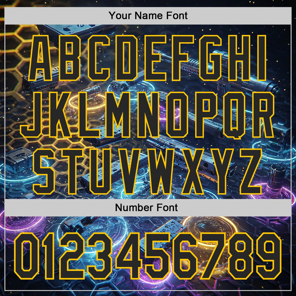 Custom Black-Yellow Futurism Cyberpunk E-sports 3D Pattern Design Authentic Baseball Jersey