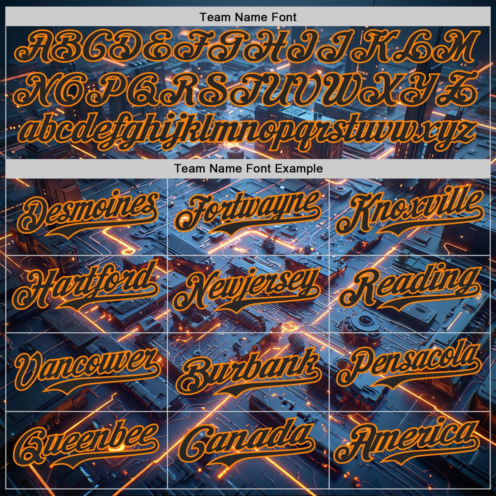 Custom Blue Black-Bay Orange Futurism Tech E-sports 3D Pattern Design Authentic Baseball Jersey