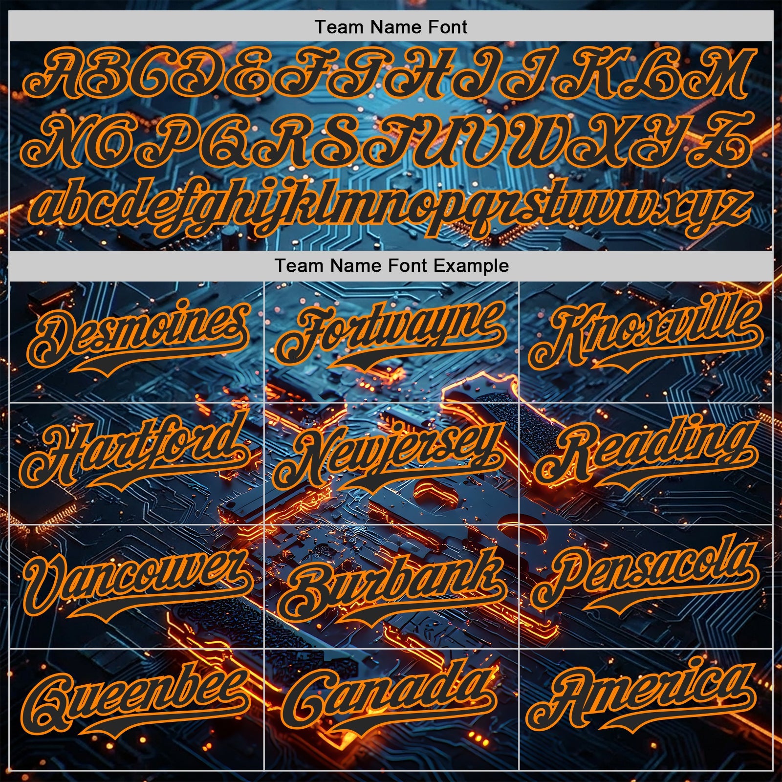 Custom Blue Black-Bay Orange Futurism Tech E-sports 3D Pattern Design Authentic Baseball Jersey