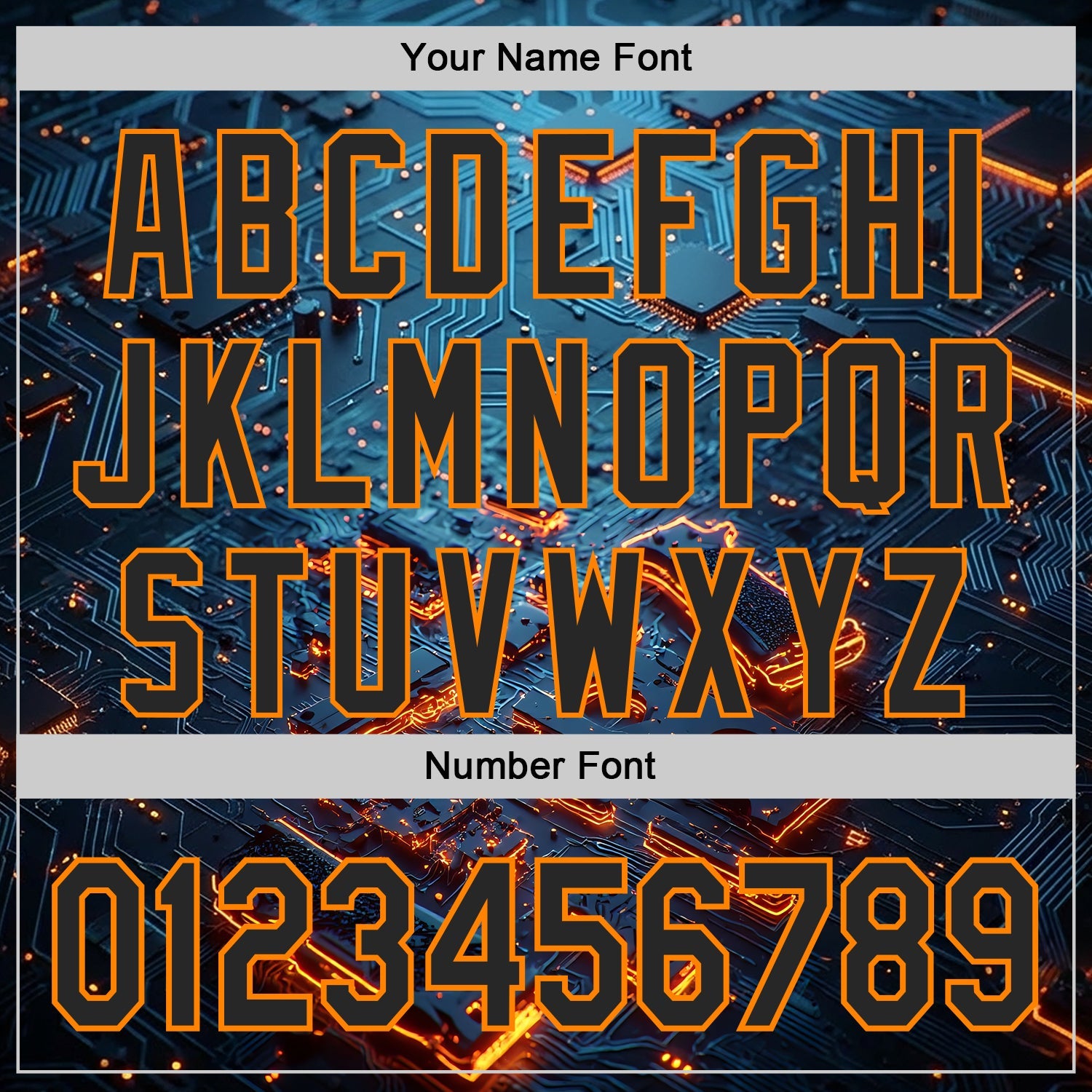 Custom Blue Black-Bay Orange Futurism Tech E-sports 3D Pattern Design Authentic Baseball Jersey