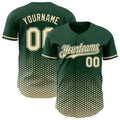 Custom Green-Cream Geometric Hexagonal Dot Gradient Authentic Baseball Jersey