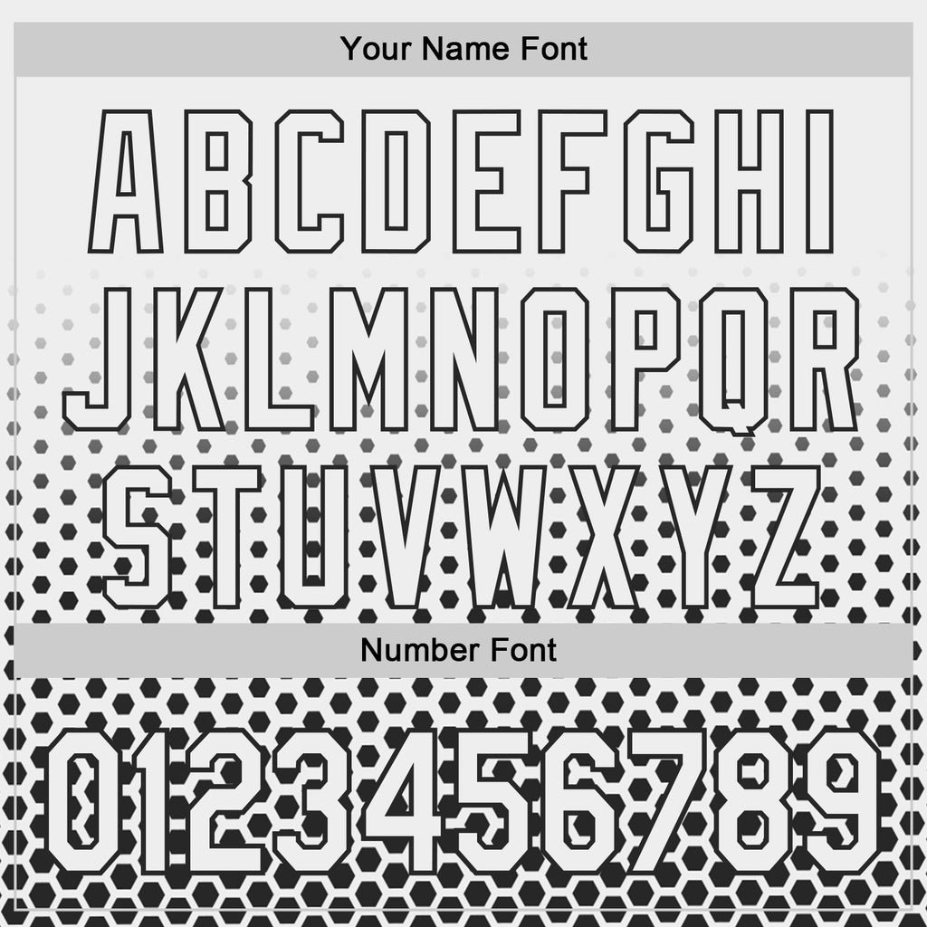 Custom White-Black Geometric Hexagonal Dot Gradient Authentic Baseball Jersey