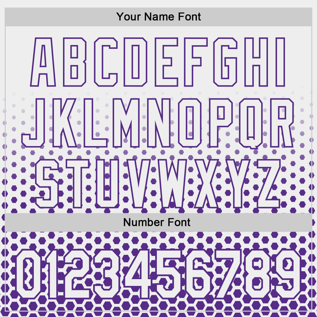 Custom White-Purple Geometric Hexagonal Dot Gradient Authentic Baseball Jersey
