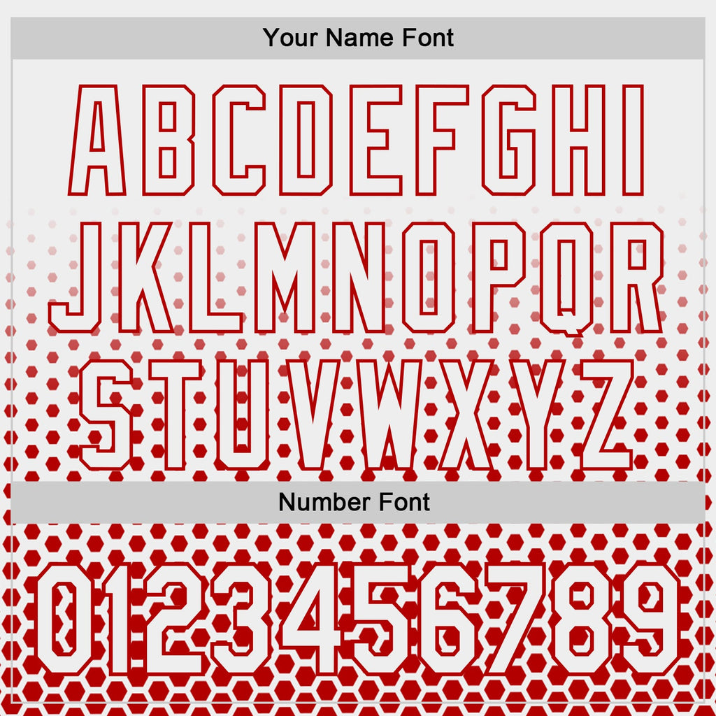 Custom White-Red Geometric Hexagonal Dot Gradient Authentic Baseball Jersey