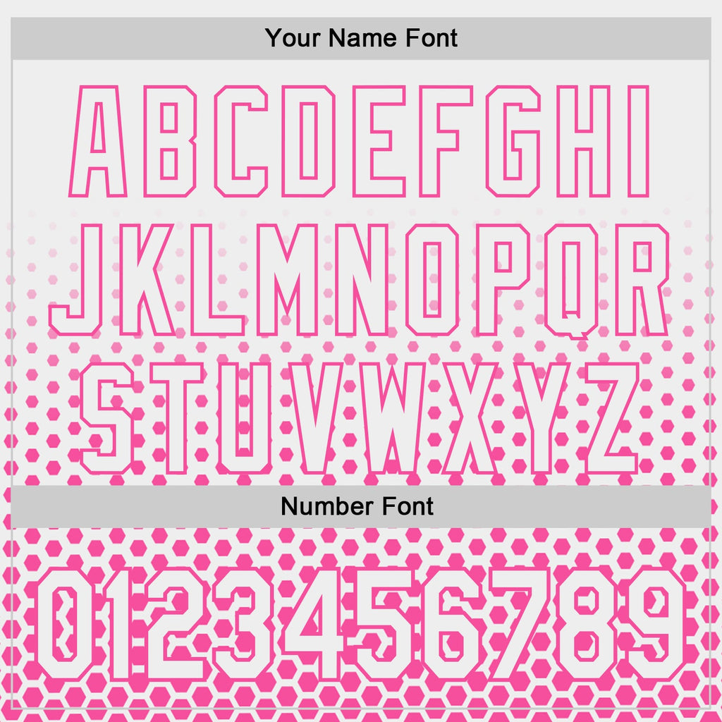 Custom White-Pink Geometric Hexagonal Dot Gradient Authentic Baseball Jersey