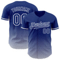 Custom Royal-White Geometric Hexagonal Dot Gradient Authentic Baseball Jersey