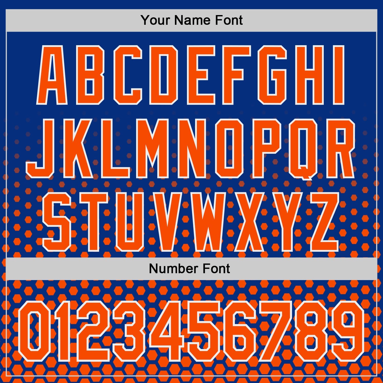 Custom Royal Orange-White Geometric Hexagonal Dot Gradient Authentic Baseball Jersey