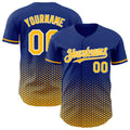 Custom Royal Gold-White Geometric Hexagonal Dot Gradient Authentic Baseball Jersey