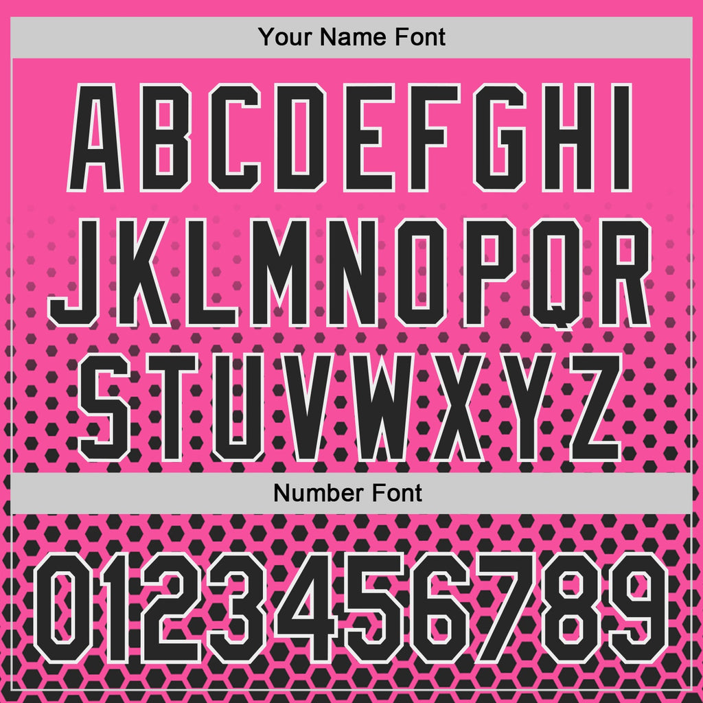 Custom Pink Black-White Geometric Hexagonal Dot Gradient Authentic Baseball Jersey
