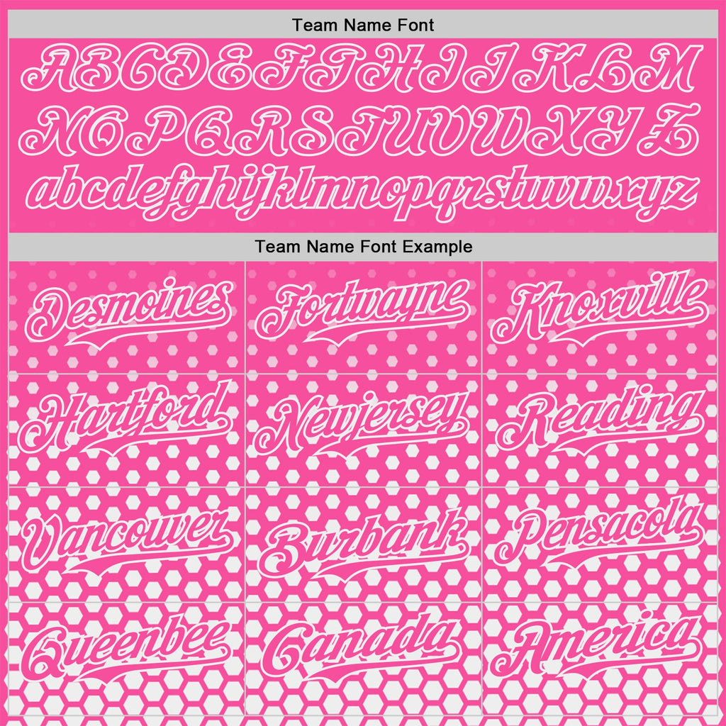 Custom Pink-White Geometric Hexagonal Dot Gradient Authentic Baseball Jersey