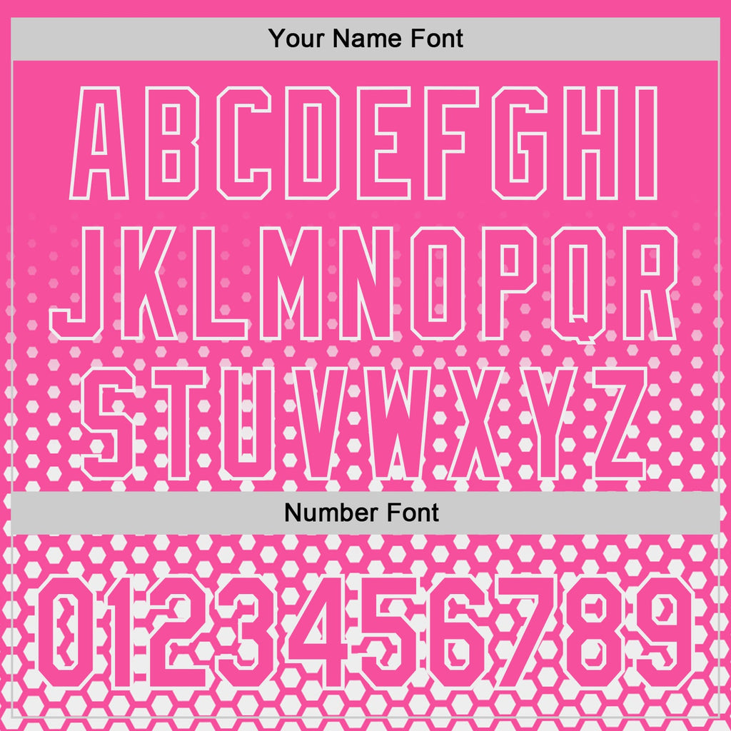Custom Pink-White Geometric Hexagonal Dot Gradient Authentic Baseball Jersey