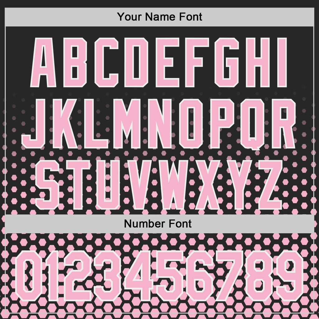 Custom Black Light Pink-White Geometric Hexagonal Dot Gradient Authentic Baseball Jersey
