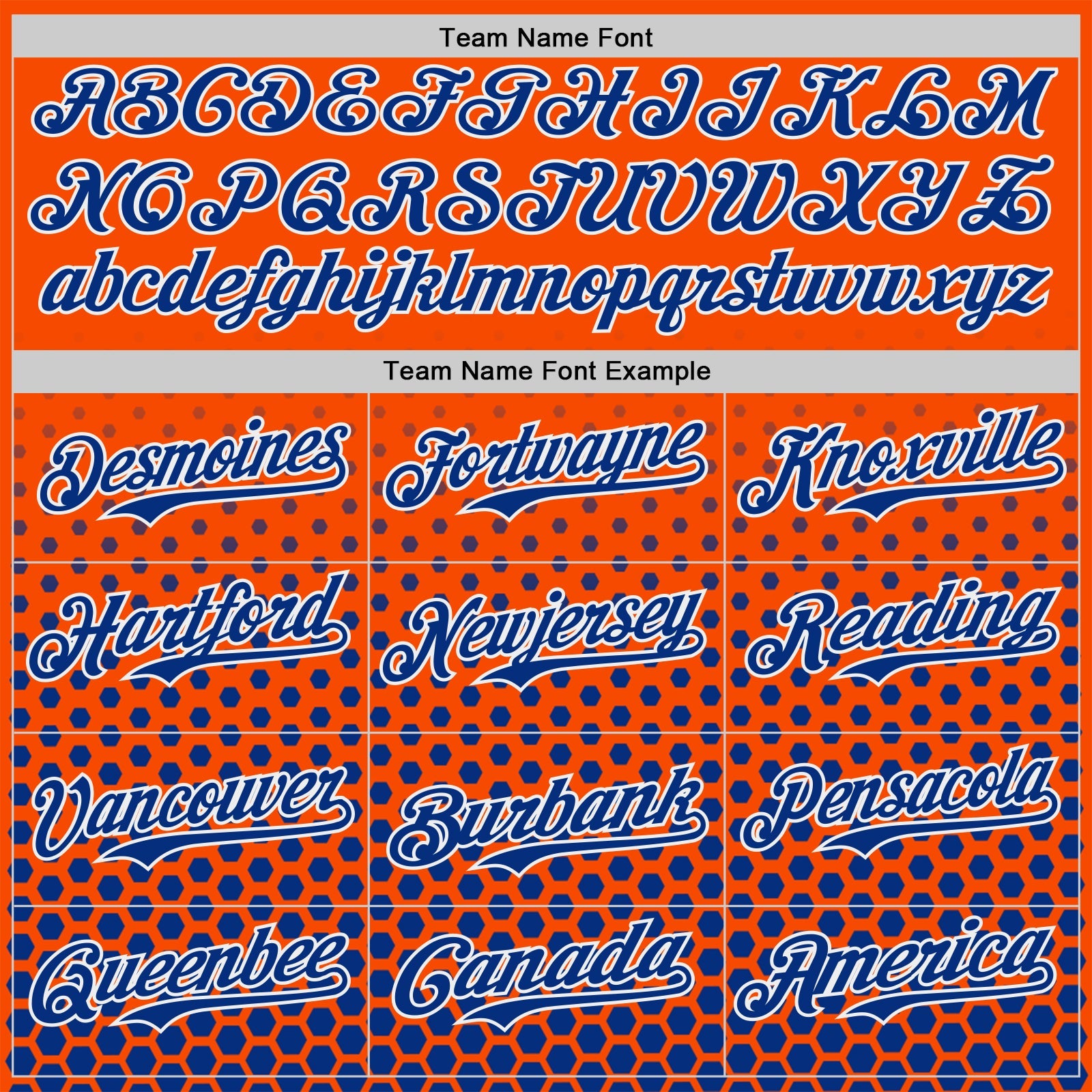 Custom Orange Royal-White Geometric Hexagonal Dot Gradient Authentic Baseball Jersey