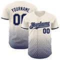 Custom Cream-Navy Geometric Hexagonal Dot Gradient Authentic Baseball Jersey