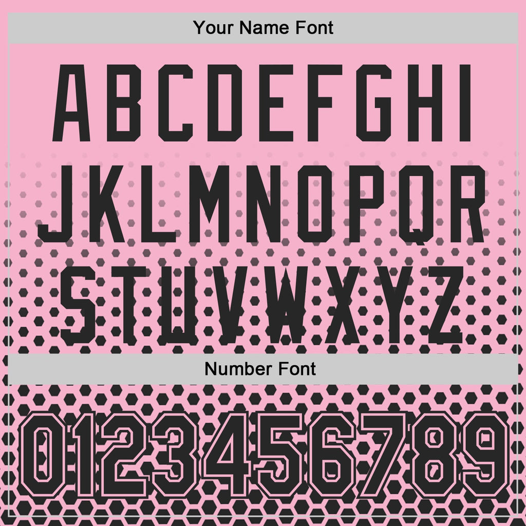Custom Light Pink-Black Geometric Hexagonal Dot Gradient Authentic Baseball Jersey