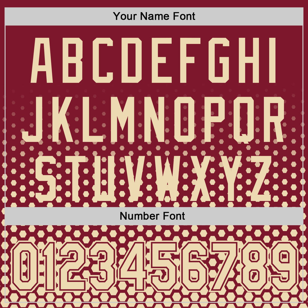 Custom Crimson-Cream Geometric Hexagonal Dot Gradient Authentic Baseball Jersey