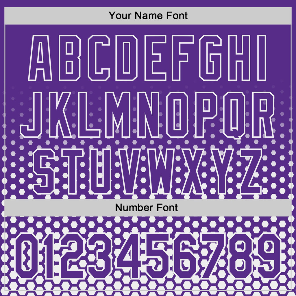 Custom Purple-White Geometric Hexagonal Dot Gradient Authentic Baseball Jersey