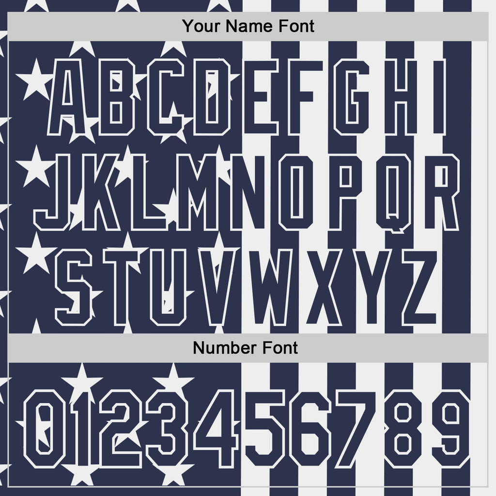 Custom Navy-White USA Flag Patriotic Split Stars and Stripes Authentic Baseball Jersey