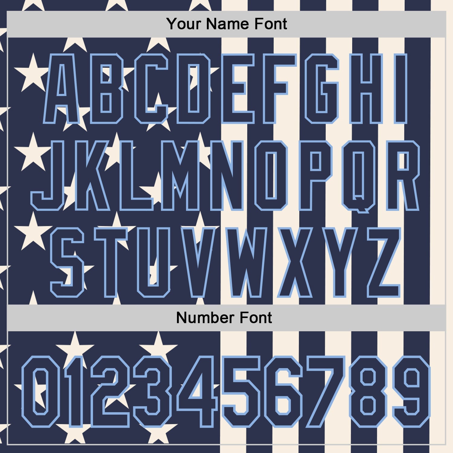 Custom Navy Cream-Light Blue USA Flag Patriotic Split Stars and Stripes Authentic Baseball Jersey