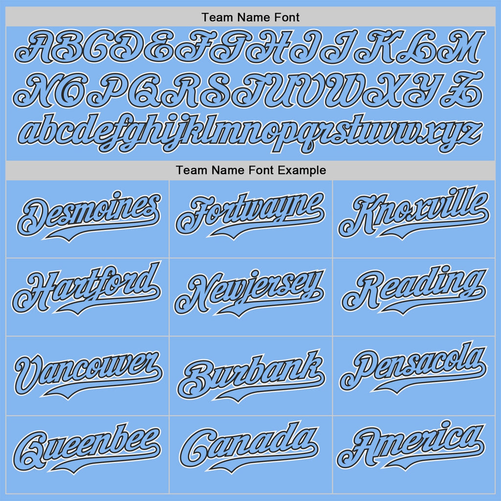 Custom Light Blue Black-White Two Tone USA Flag Sleeves Stars and Stripes Authentic Baseball Jersey