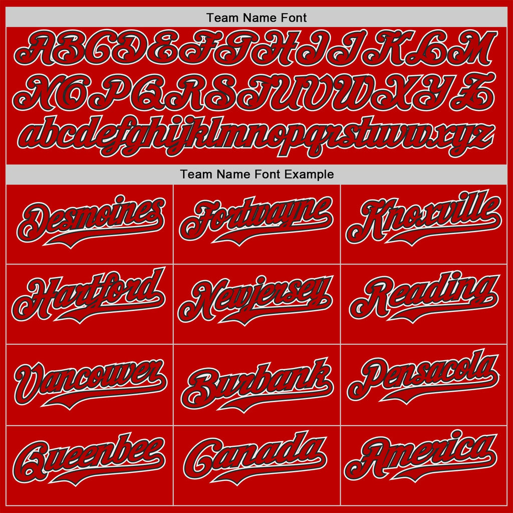 Custom Red Black-White Two Tone USA Flag Sleeves Stars and Stripes Authentic Baseball Jersey