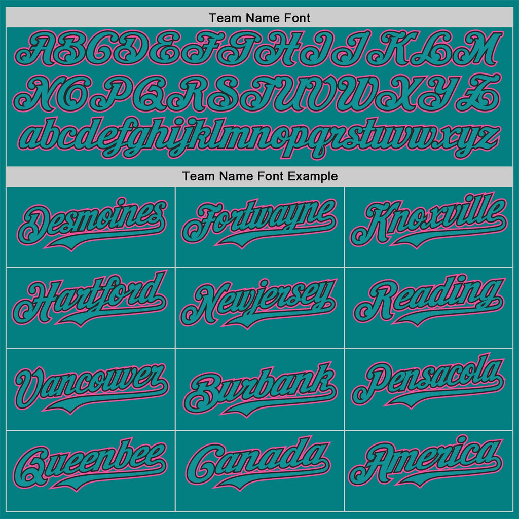 Custom Teal Black-Pink Two Tone USA Flag Sleeves Stars and Stripes Authentic Baseball Jersey