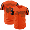Custom Orange-Black Two Tone USA Flag Sleeves Stars and Stripes Authentic Baseball Jersey