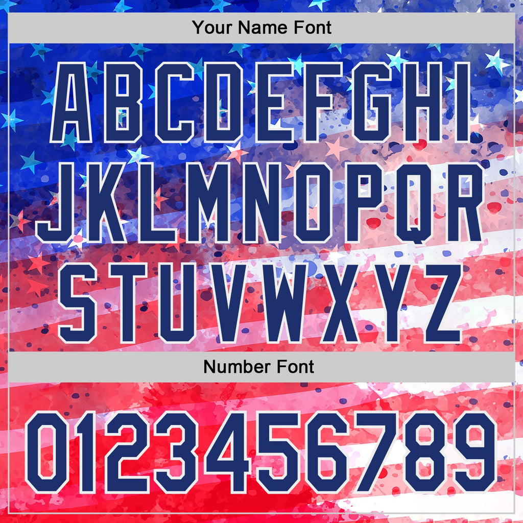 Custom Royal Red-White American Flag Patriotic Authentic Baseball Jersey