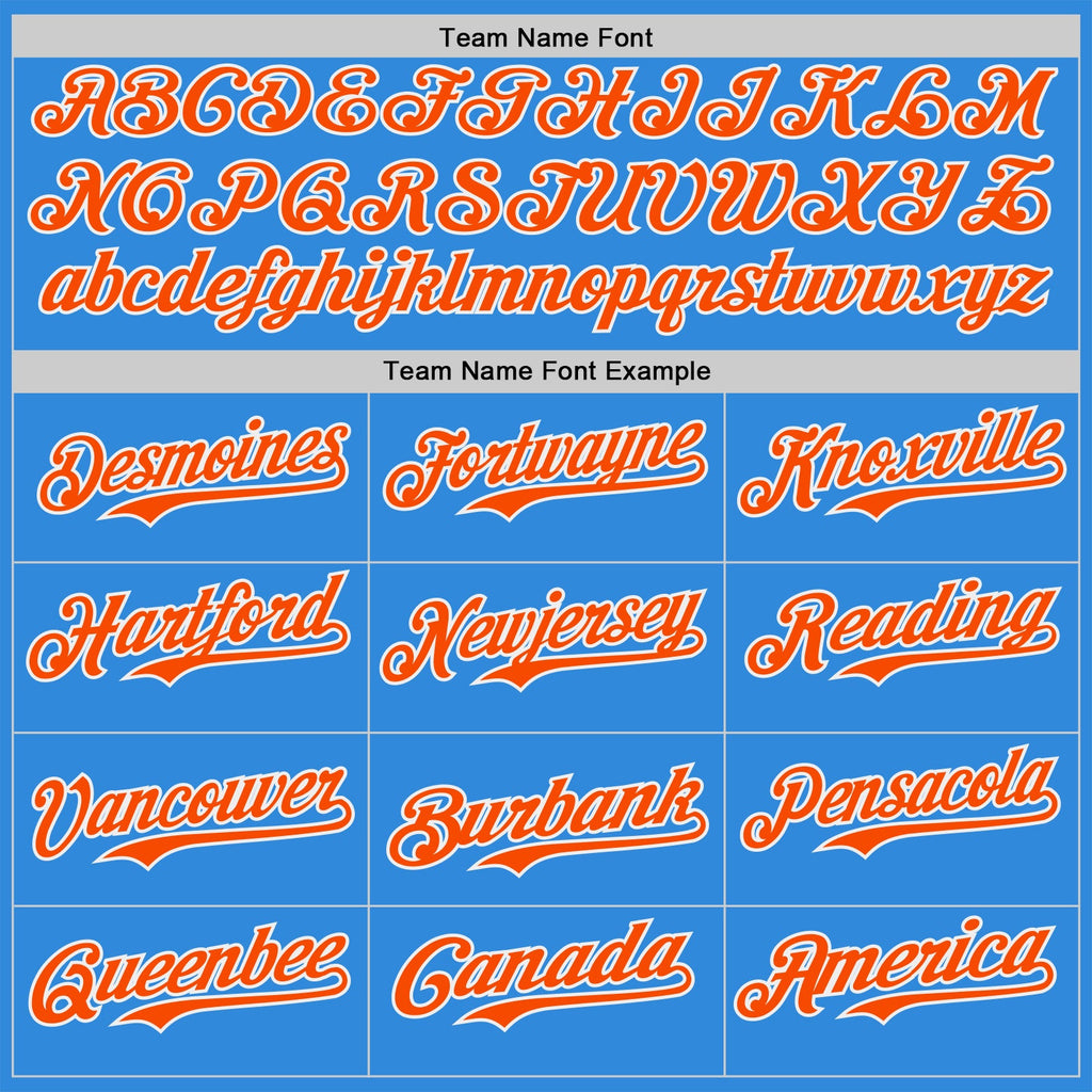 Custom Electric Blue Orange-White Ice Cream Waffle Foodie Dessert Authentic Baseball Jersey