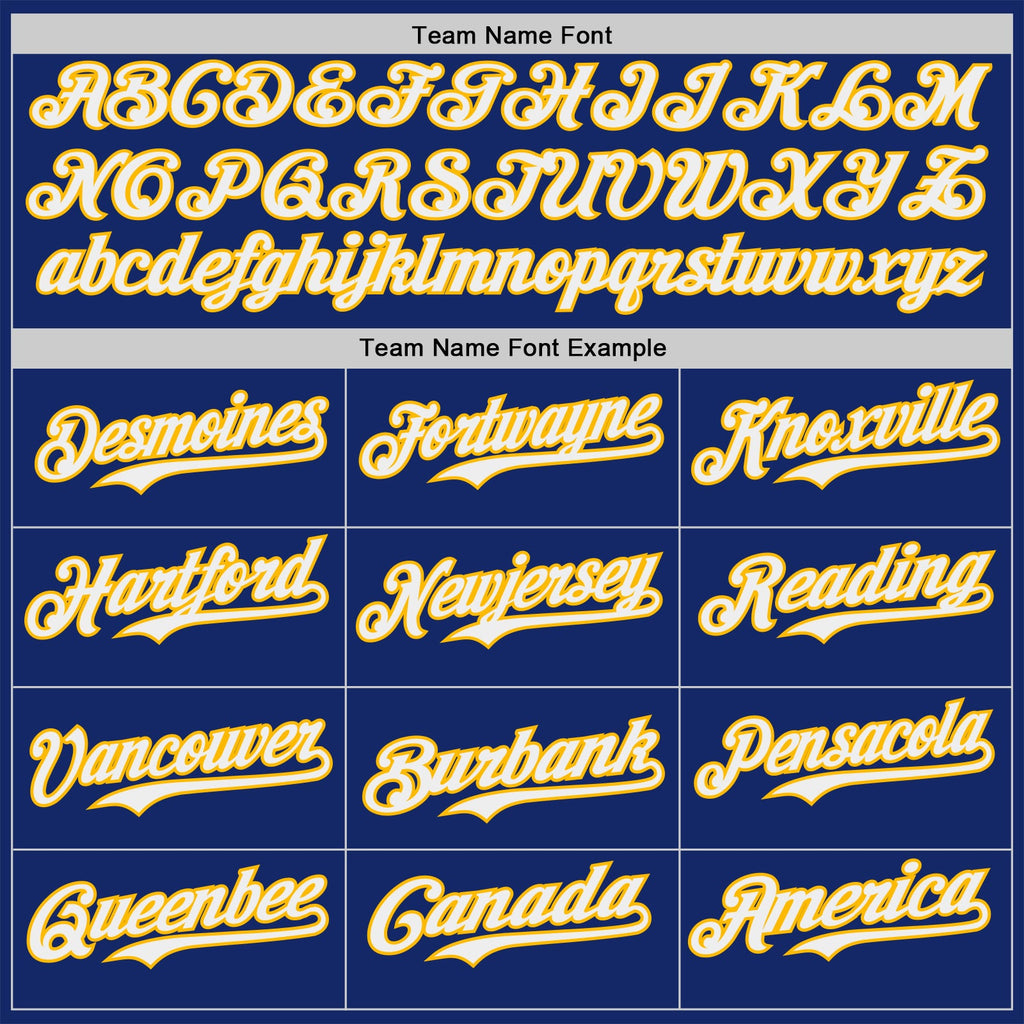 Custom Royal White-Gold Ice Cream Waffle Foodie Dessert Authentic Baseball Jersey