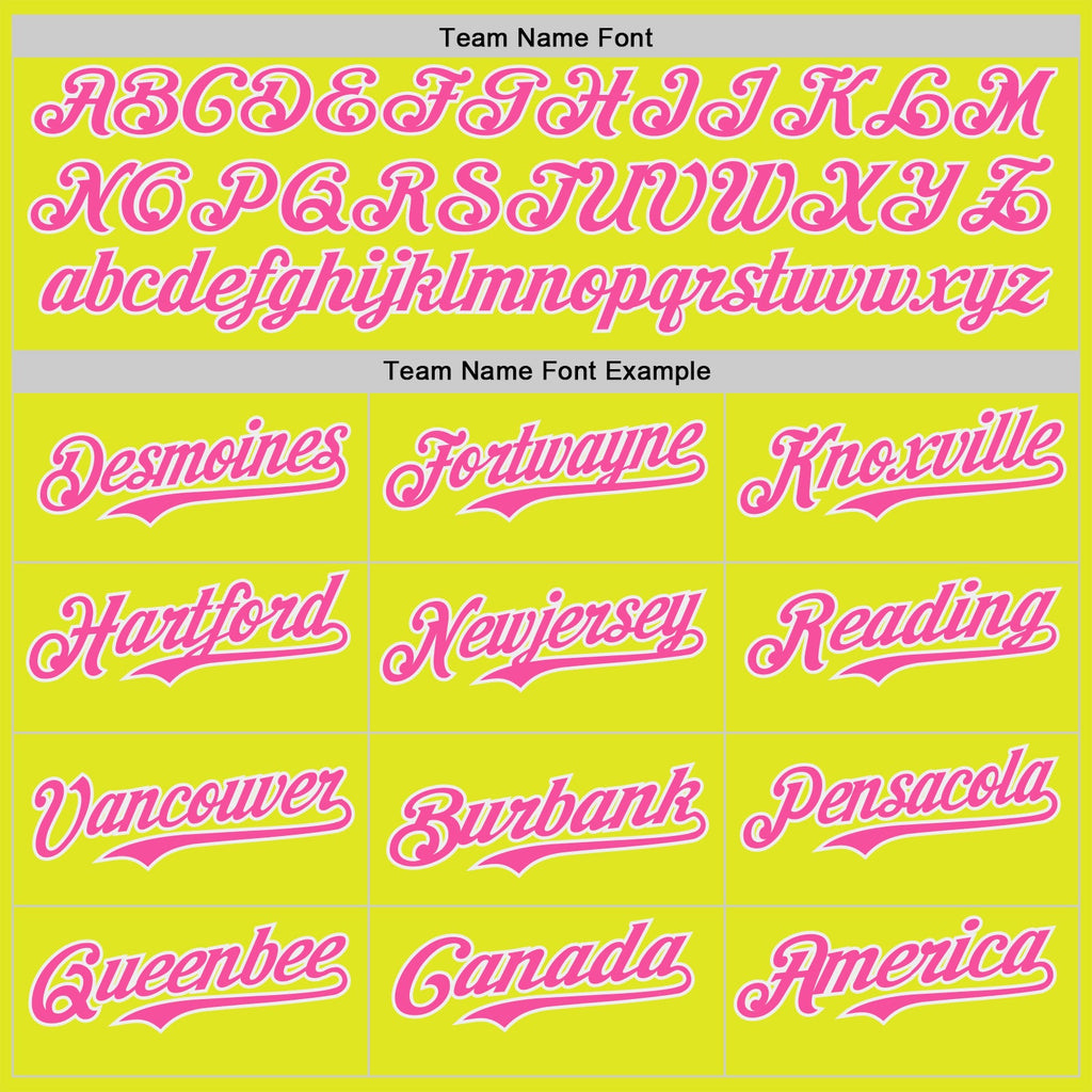 Custom Neon Yellow Pink-White Ice Cream Waffle Foodie Dessert Authentic Baseball Jersey