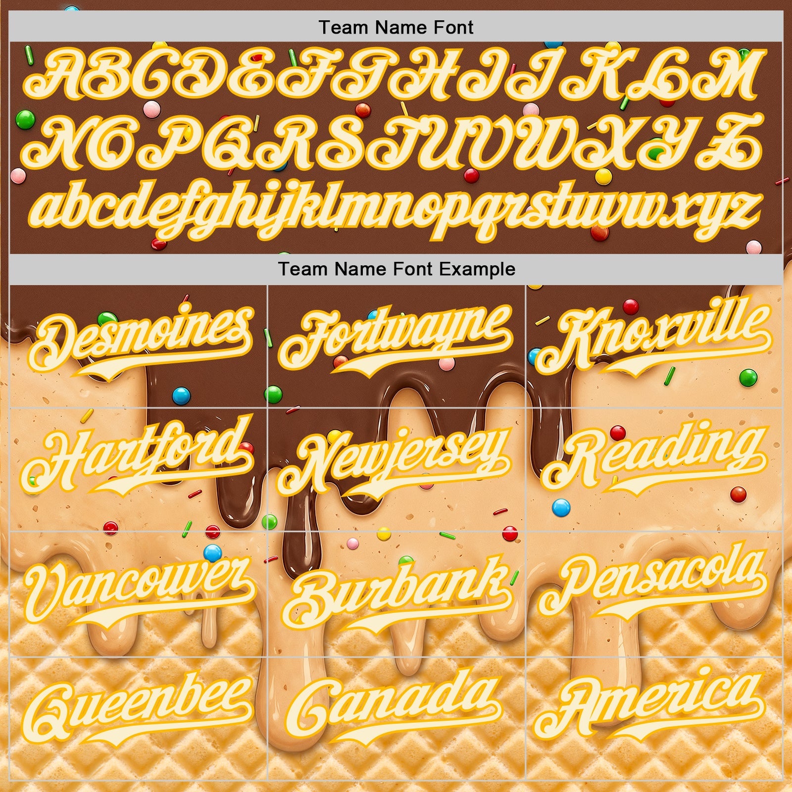 Custom Brown Cream-Gold Ice Cream Waffle Foodie Dessert Authentic Baseball Jersey
