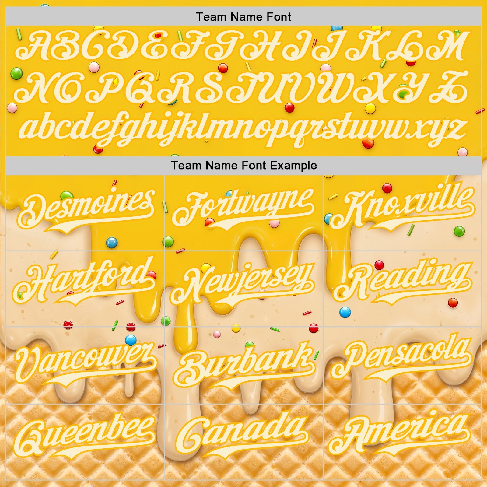 Custom Yellow Cream-Gold Ice Cream Waffle Foodie Dessert Authentic Baseball Jersey