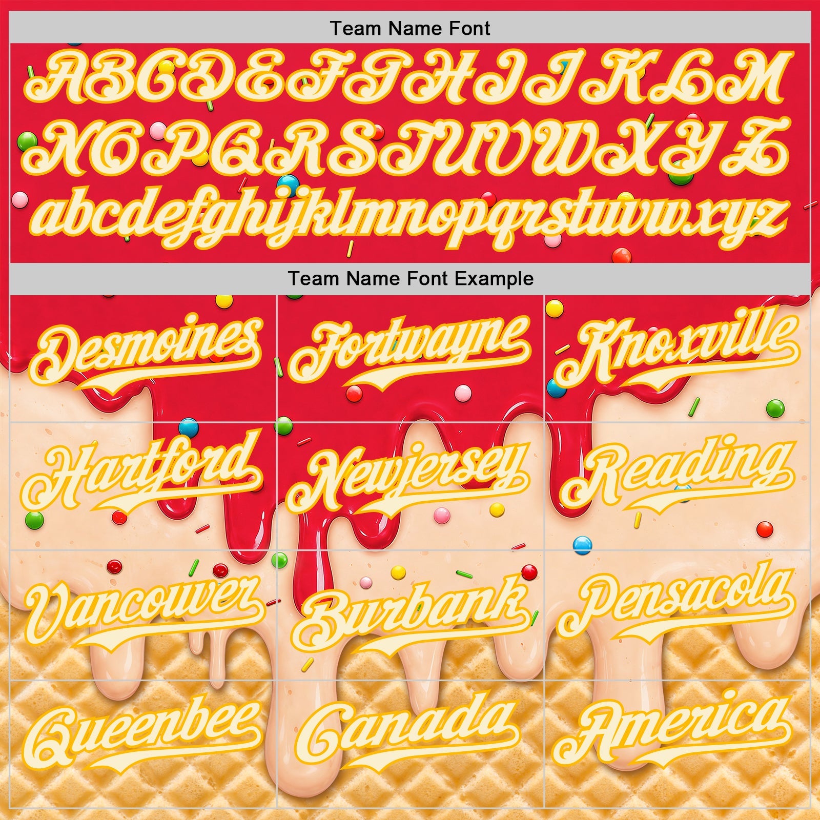 Custom Fire Red Cream-Gold Ice Cream Waffle Foodie Dessert Authentic Baseball Jersey