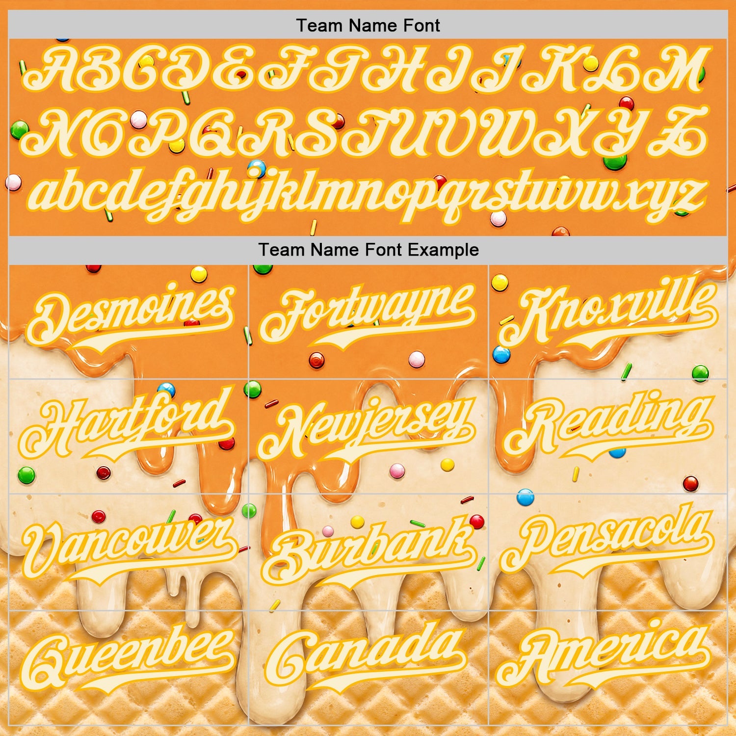 Custom Bay Orange Cream-Gold Ice Cream Waffle Foodie Dessert Authentic Baseball Jersey