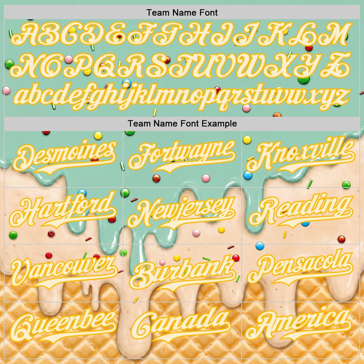Custom Ice Blue Cream-Gold Ice Cream Waffle Foodie Dessert Authentic Baseball Jersey