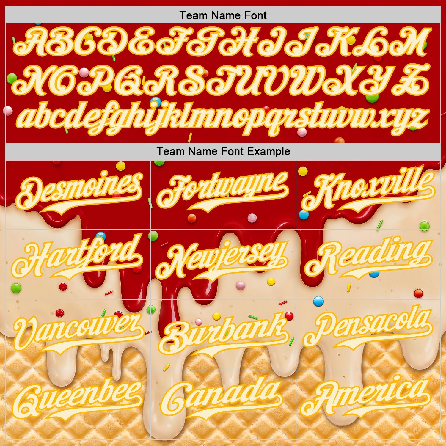 Custom Red Cream-Gold Ice Cream Waffle Foodie Dessert Authentic Baseball Jersey